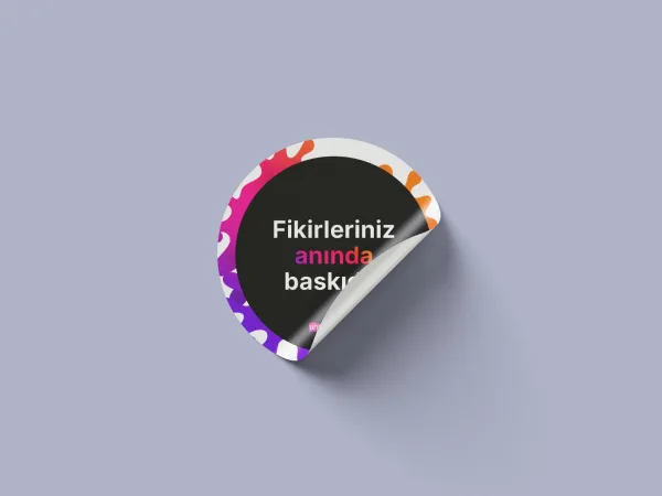 Yuvarlak Kuşe Sticker