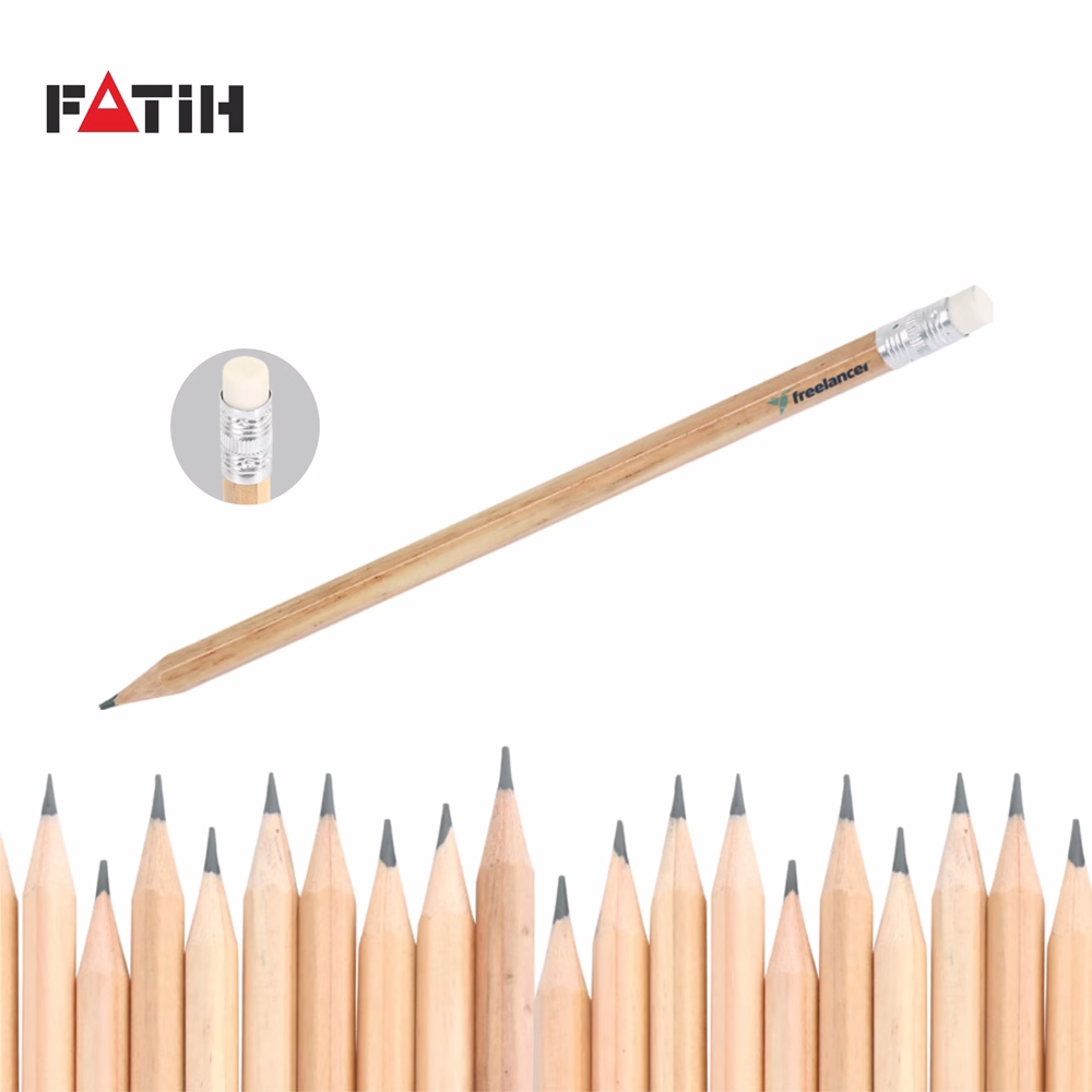 Köşeli Silgili Naturel Kurşun Kalem UP5705